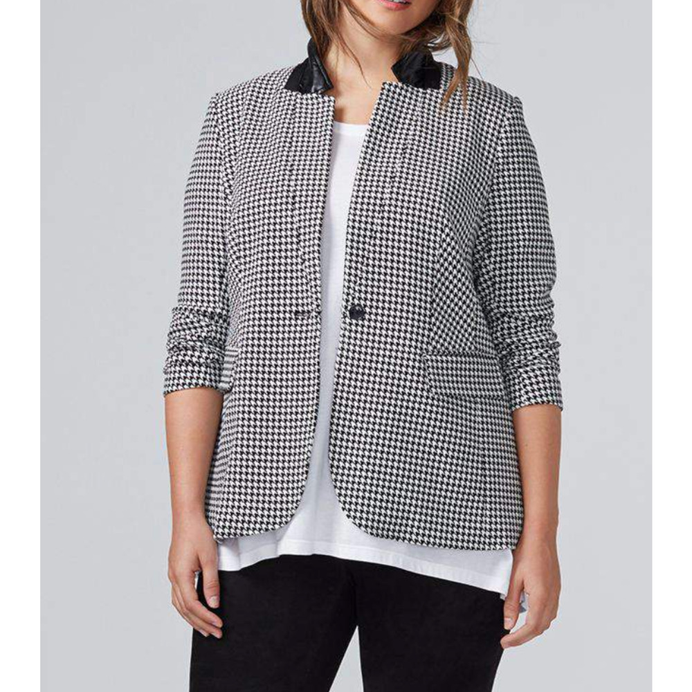 Lane Bryant Black and White Houndstooth Blazer